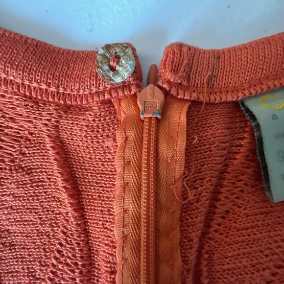 Coogi Australia Orange Sleeveless Sweater Dress Long 100% Mercerised Cotton SZ S - Picture 6 of 13